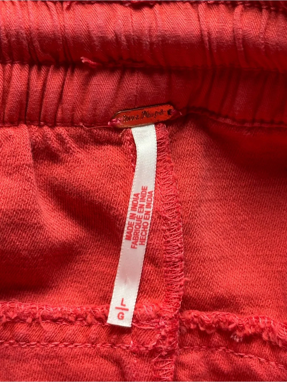 Free People Ashton Crop Pull-On Cargo Pants Red Clay Size Large